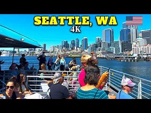 SEATTLE in 4K | Relaxing ALKI BEACH Walk | Water Taxi Ride to Downtown Waterfront