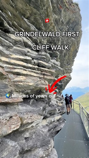 Would You Walk Here? 😳 | Grindelwald First Cliff Walk #travel #mountains #alp #swissalps #europe