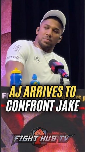 Anthony Joshua arrives ready to CONFRONT Jake Paul at first presser!