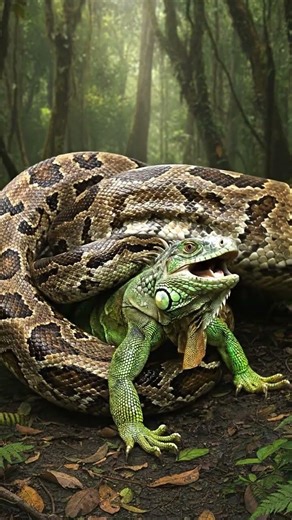 A Python vs Iguana – Nature’s Silent Struggle