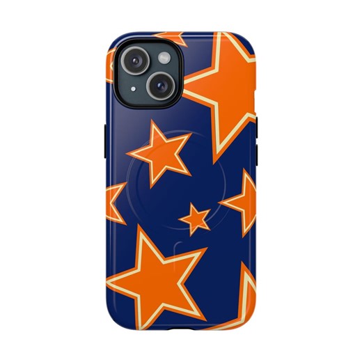 Nautical Blaze Magsafe iPhone Case | Navy & Orange Stars | Tough Phone Cover | Dual-layer Magnetic Casing | Phonecase for Iphone17 16 14 13 - Etsy