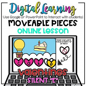 VALENTINE Theme Silent Magic "E" -ONLINE Distance Learning Google Digital  PPT