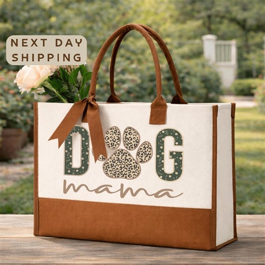 Dog Mama Tote Bag, Leopard Paw Print Bag, Dog Mom Gift, Cute Pet Lover Tote, Personalized Dog Owner Gift, Mother’s Day Gift for Dog Mom - Etsy
