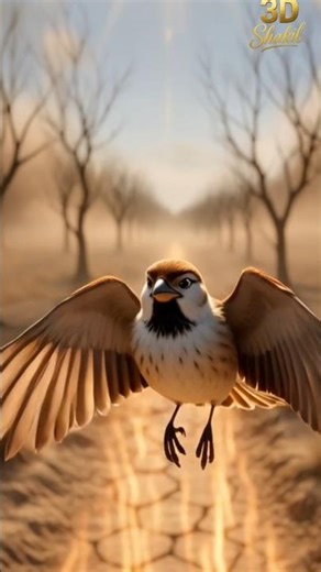 The Clever Sparrow Animation Story | Sparrow and the Water Pot❤️🥰 #short #ai #sparrow