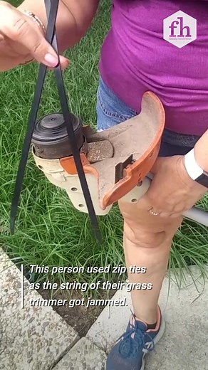 629K views · 526 reactions | Next time you run out of string for your weed wacker, try this hack. #weedwacker #lifehacks #landscapingtips #landscaping #zipties | Family Handyman | Facebook