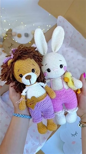 Adorable Crochet Bunny & Lion Amigurumi | Handmade Crochet Animals