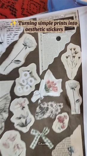 DIY Aesthetic Stickers | Print and Cut 🌼 #stickers #aesthetic sticker #cutting stickers #journaling