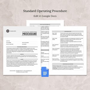 Standard Operating Procedure Template Docs, Editable SOP Document, Business Standard Operating Procedure Project Template SOP Instructions - Etsy