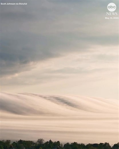 Mesmerizing timelapse footage captured a large, wave-like layer of fog rolling over Lake Michigan on Wednesday. The photographer who filmed the scene described it as a "fog tsunami." https://abcnews.visitlink.me/1dzJBP | ABC News