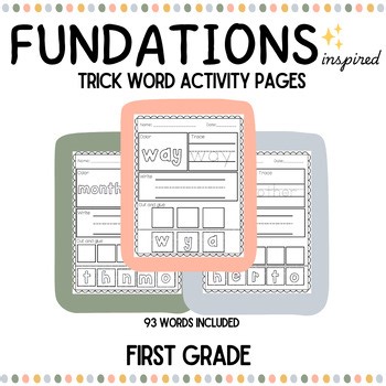 Fundations First Grade YEAR-LONG Trick Word Activity Pages | Sight Word | SoR