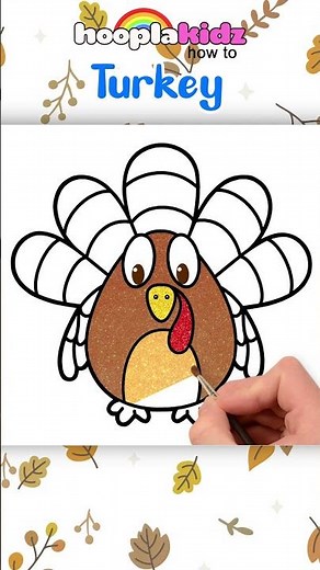 Turkey Drawing For Kids 🦃 #shorts #drawing #hooplakidzhowto