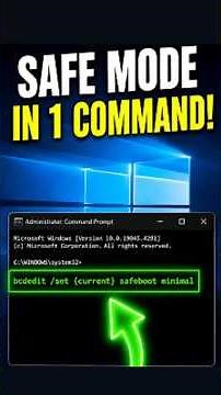 Windows 10 Secret Command to Enter Safe Mode !😱