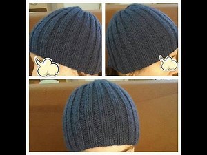 Easy 2x2 rib knit hat