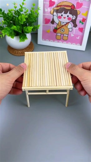 paper crafts creator on Instagram: "Title: DIY Mini Wooden Table Hashtags: #miniwoodcraft #diyminiature #woodentablecraft #kidscraftideas #minifurniture #handmadewoodcraft #tinytable #easywoodcraft #creativecrafts #funwithwood"