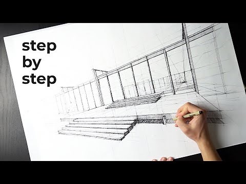 Ludwig Mies van der Rohe Crown Hall in Chicago | Architecture Drawings in Perspective