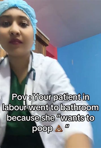 Explanation: the urge to poop during labour means the baby is ready to come out any minute. And this urges simply means the baby head is in pelvic and progressing forward and stimulating the rectal muscle in the way . . . #doctors #doctor #doc #doctorsoftiktok #hospital #hospitallife #hospitaltiktoks #labour #labourstory #labourandbirth #labouranddelivery #labourpain #obgyn #obgyndoctor #childbirth #process #bathroom #fyp #foryou #foryoupageofficiall #foryoupage #goviral #viralvideo #viraltiktok