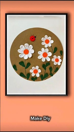 How to Make Easy Paper Flower Wall Frame | DIY Flower Art | Home Decoration Idea #picturehanging