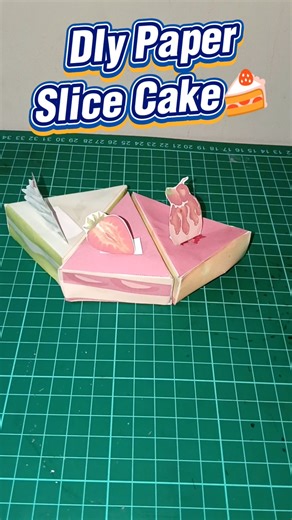 DIY miniature SliceCake Cute 🍰 #art #shorts #diy #papercraft