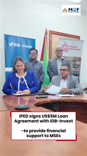 US$5 million loan agreement signed between IDB Invest and IPED. This capital will diversify funding for Micro and Small Enterprises, ensuring more support for our women, youth, and rural entrepreneurs.