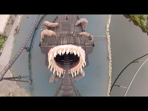 Krake Roller Coaster POV B&M Dive Machine Heide Park Germany Achterbahn