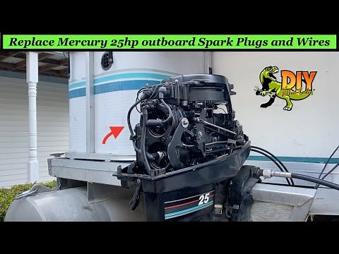 Replace 25hp Mercury outboard spark plugs and wires - DIY
