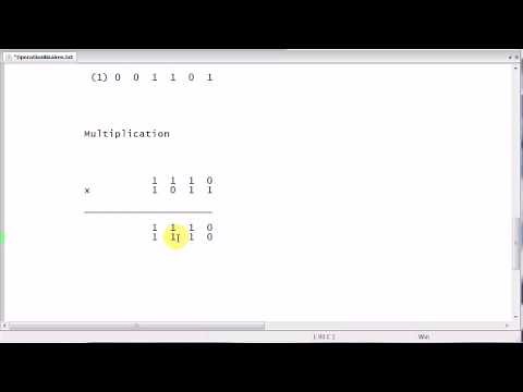 Calcul à la main, en binaire, des opérations : Addition, Soustraction, Multiplication et Division.