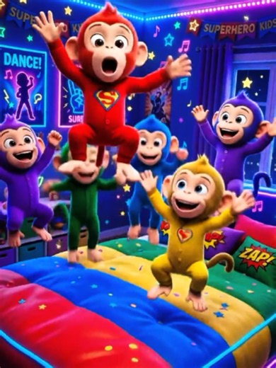 Five little monkeys🐒🐒🐒🐒🐒 Jumping on the bed|Cartoon videos for children|kids videos for kids|Baby Cute Video|Baby Videos for baby|Cute baby videos#fyp #foryoupage #BabyTikTok #viral #UKKids #kids