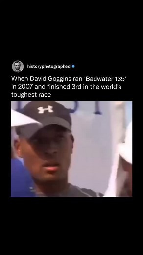 History Photographed on Instagram: "In 2007, David Goggins competed in the legendary Badwater 135, a 135-mile ultramarathon across California’s Death Valley, known as one of the world’s toughest footraces.⁠ ⁠ Goggins finished in 3rd place with an incredible time of 25 hours, 49 minutes, and 40 seconds. He was less than 3 hours behind the winner, Valmir Nunes, who broke the course record that year.⁠ ⁠ Facing scorching heat, brutal elevation gains, and nonstop physical punishment, Goggins proved h