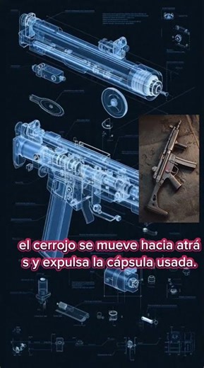 Cómo funciona una MP5 por dentro #mp5 #blueprint #engineering #armas #tecnología #weapons #history