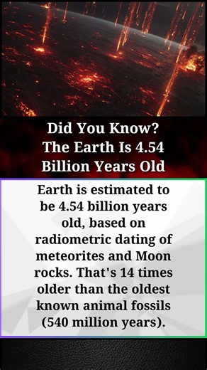 Did You Know? The Earth Is 4.54 Billion Years Old