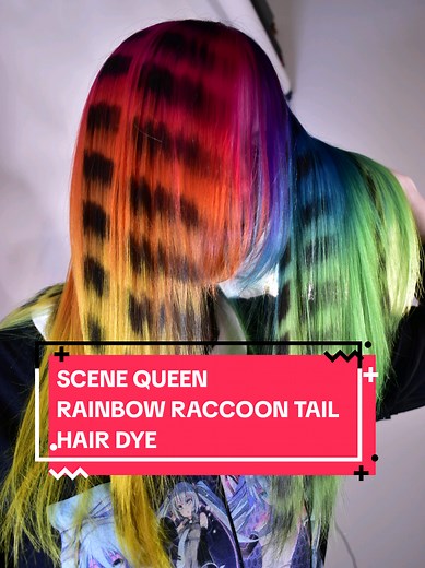 Rainbow Raccoon Tail Hair Dye for Scene Queens