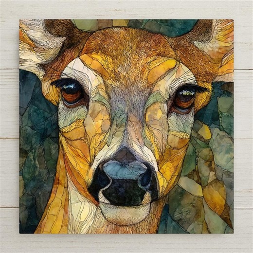 Deer Ceramic Tile Wall Decor – Woodland Wildlife Art, Rustic Cabin Home Decor, Nature-inspired Lodge Accent - Etsy