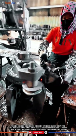 Innovation Skill Hot Forging Machine: High-Temperature Steel Sickle Forming Process #tech