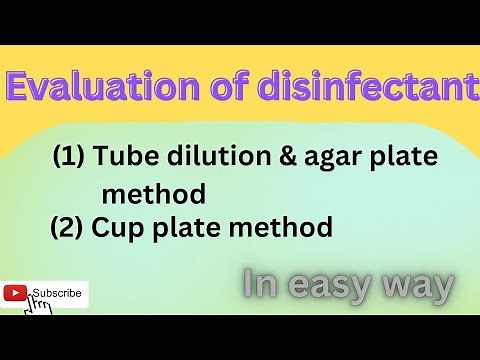 Evaluation of disinfectant l Tube dilution & Agar plate method l Cup plate method l Imp. topic......