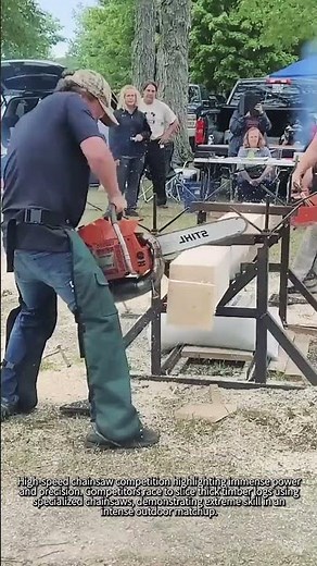 Insane Chainsaw Speed Cutting Race #worker #process #chainsaw #competition #lumberjack