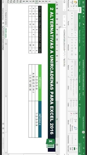 Unir rangos sin UNIRCADENAS (solo con funciones) en #excel 2016