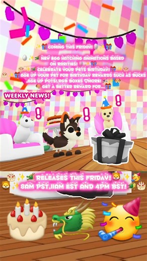 🎂✨️🐲ADOPT ME PETS BIRTHDAY UPDATE NEWS!🥳✨️🎂CELEBRATE YOUR PETS BIRTHDAYS!🦁✨️🎁NEW REWARDS🎂🎁