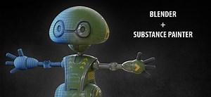 Texturing a robot in Substance Painter render in Cycles (EN FR)