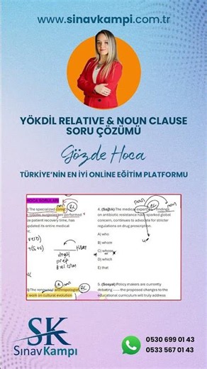 RELATIVE / NOUN CLAUSE REFRESHER WITH GÖZDE HOCA + PRACTICE QUESTIONS