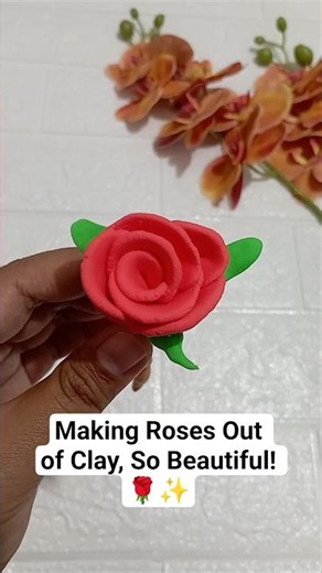 Making roses out of clay, so beautiful! 🌹✨ #ClayArt #DIY #Rose #Flowers #Cute #Shorts #FYP #Viral