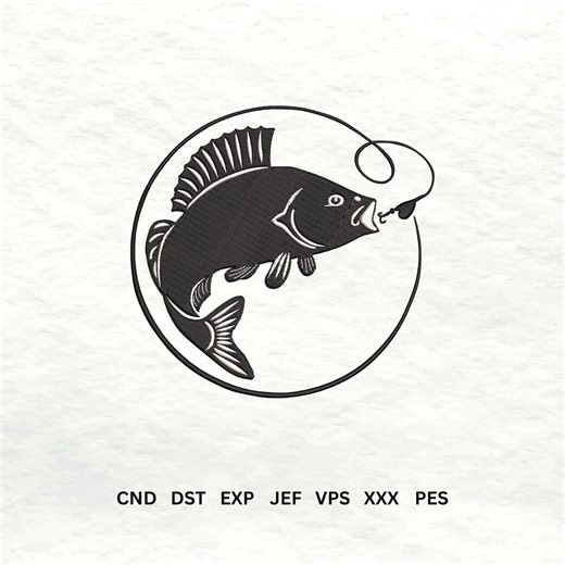 Fishing Embroidery Design – Machine Embroidery File | Digital Download - Etsy