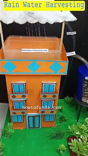 rain water harvesting working model for science exhibition - save water - shorts - howtofunda