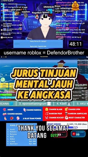 Sekali pukul jauh banget terbangnya, ada yang tau kenapa? #bloxfruit #zioles #roblox #short #vtuber