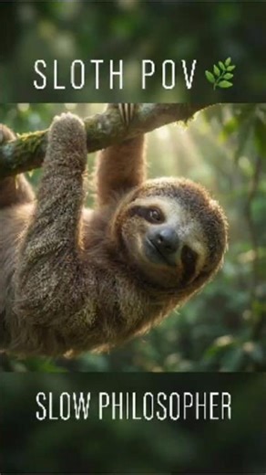 Cinematic Sloth Close-Up | The Slow Philosopher 🦥🌿 #aishorts