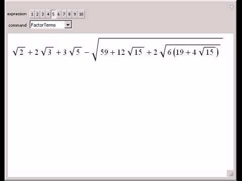 Simplifying Some Algebraic Expressions Using Mathematica