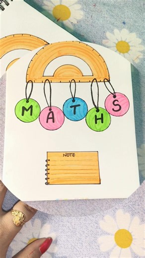 aesthetic front page Idea for project||Math🌸#youtubeshorts #project #shorts #maths #trending #viral