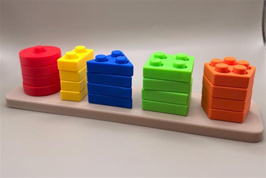 Montessori Shape & Color Sorting Game – Educational Stacking Blocks for Kids - Etsy