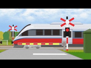 【Jernbaneovergang】Railroad crossing and train animation of Norway| ノルウェーの踏切アニメ