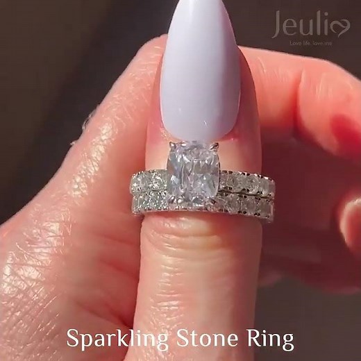 Jeulia Classic Sterling Silver Ring Set - Jeulia.com