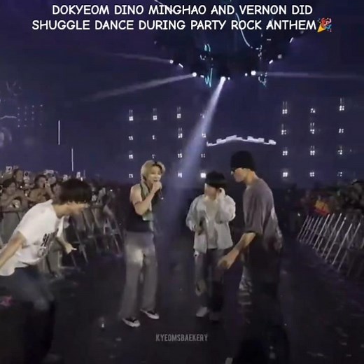 all of them shuffling to party anthem 🎉 #dk & #dino #the8 #vernon at goyang concert today #seventeen